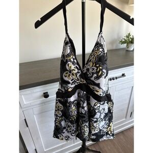 NWT reversible Floral Paisley Halter Tankini Top Plus Size 3X